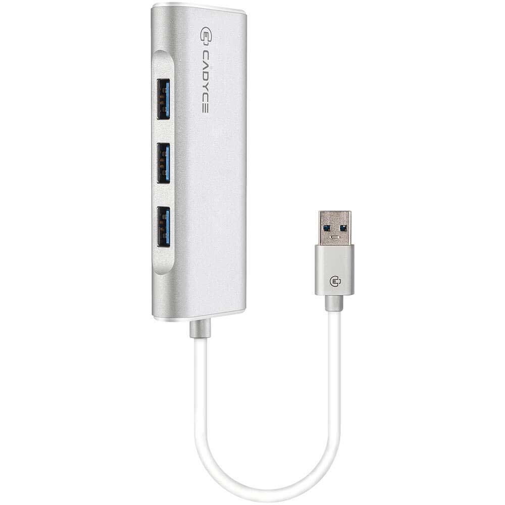 CADYCE CA-U3HE USB 3.0 3-Port Hub with Gigabit Ethernet Adapter